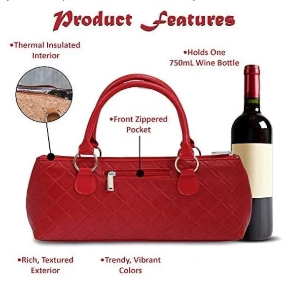 NEW Primewear Insulated Wine Bag / Clutch, Red, New With Tags. Great 4 Christmas - Picture 9 of 16